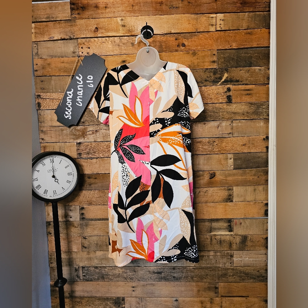 Apt 9 women's tropical floral contemporary print slip on dress size M - Picture 9 of 12